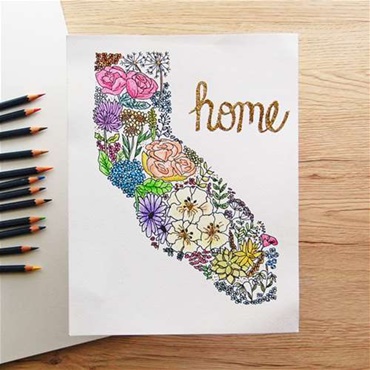 CA Home with Watercolor Pencils