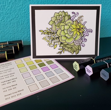 Alcohol Marker Succulent Card